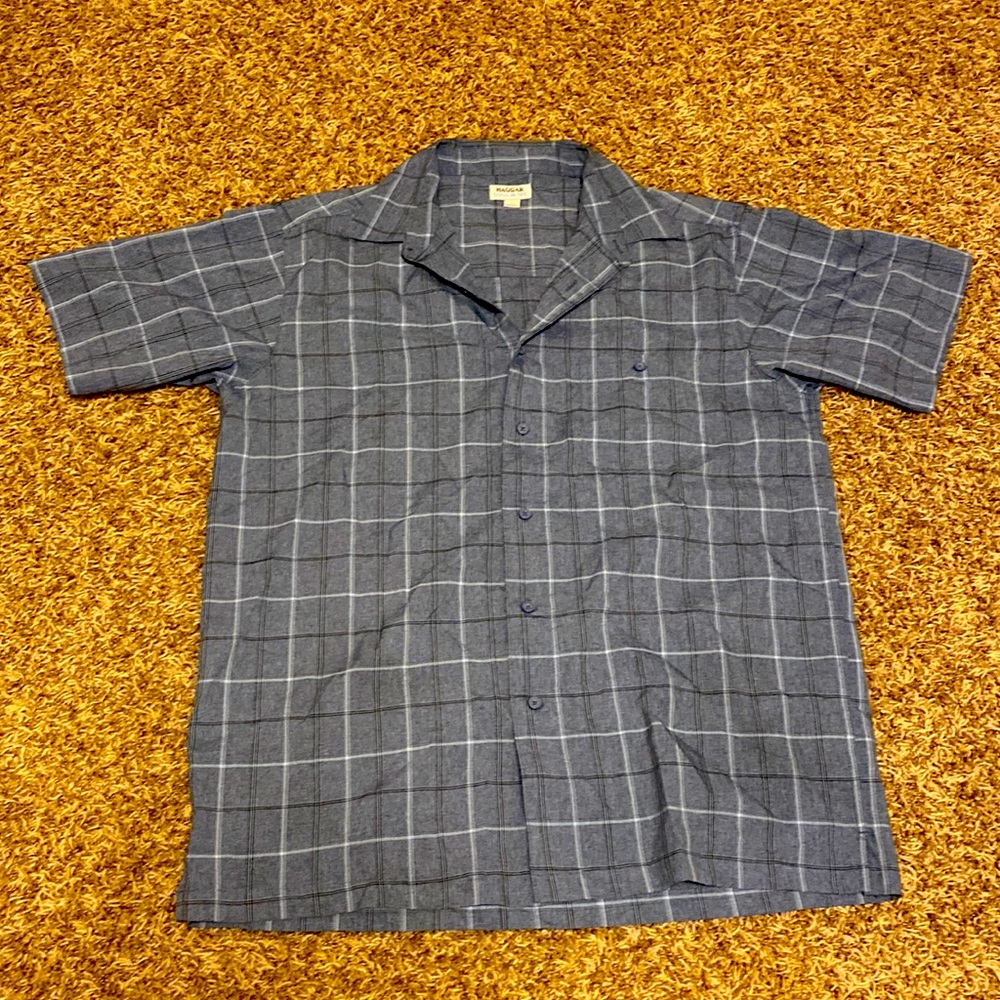 Causal blue button down shirt
